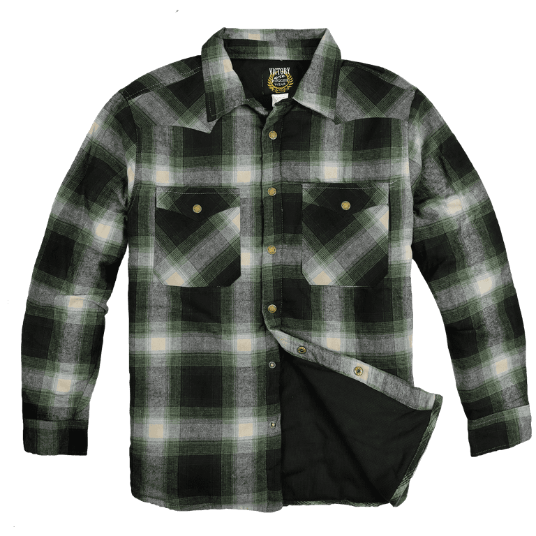 Victory Outfitters Mens Thermal-Lined Plaid Flannel Shirt Jacket