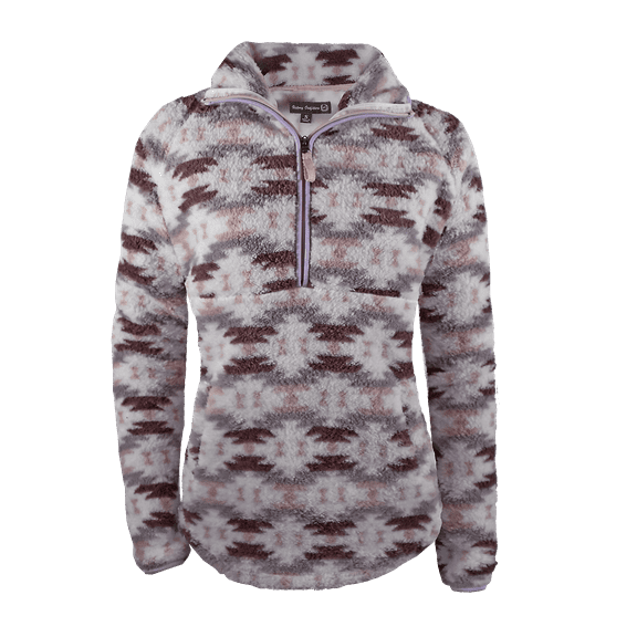 Victory Outfitters Women's 1/4 Zip Fluffy Fleece Aztec Pullover - Pink - S