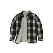 Victory Outfitters Women's Snap Front Sherpa Lined Soft Flannel Shirt Jacket - Black - S