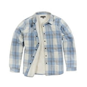 Victory Outfitters Women's Snap Front Sherpa Lined Soft Flannel Shirt Jacket - Blue - L