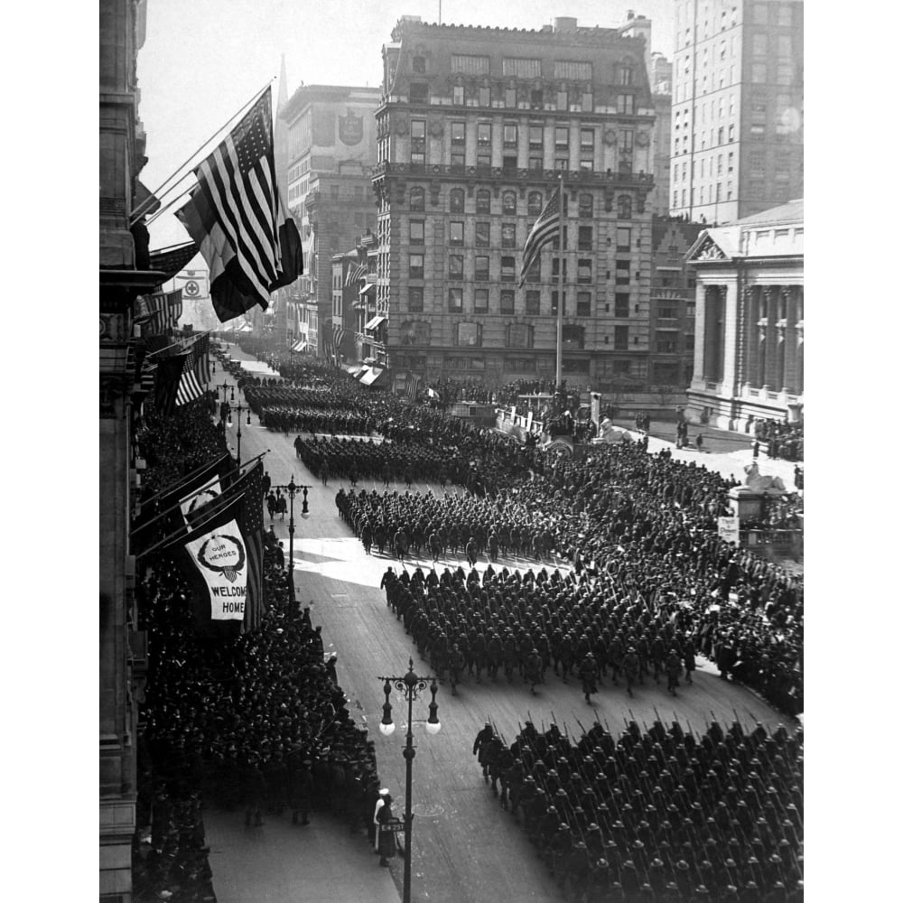 Victory Parade In Honor Of Returned Fighters Passing The Public Library History (18 x 24)