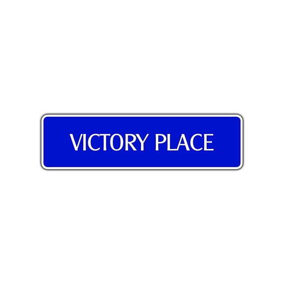 Victory Place Aluminum Metal Street Sign Winner Racing Car Bike Running Race 4x13.5