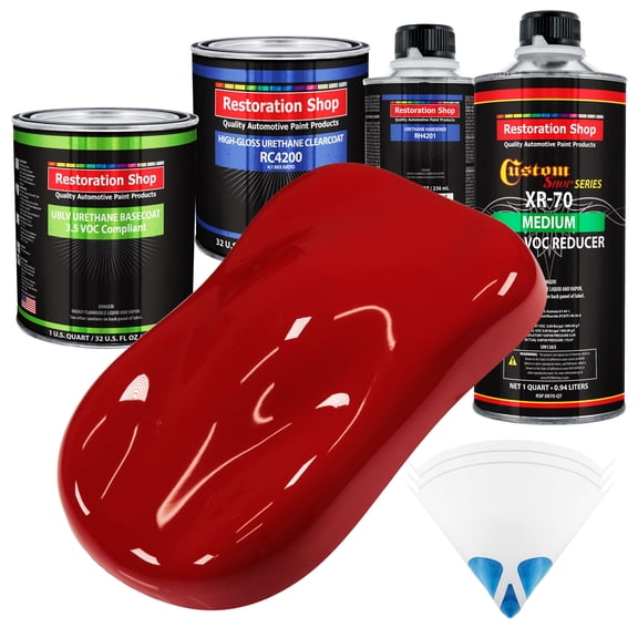 Victory Red Quart Kit Low VOC URETHANE BASECOAT Car Auto Body Paint Kit