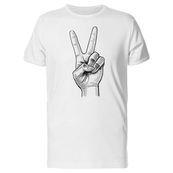 Victory Sign, Peace Hand Symbol T-Shirt Men -Image by Shutterstock, Male x-Large