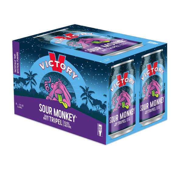 Victory Sour Monkey Flavored Beer, 6 pack, 12 Fluid Ounce Cans, Pennsylvania Tripel, 9.5% ABV