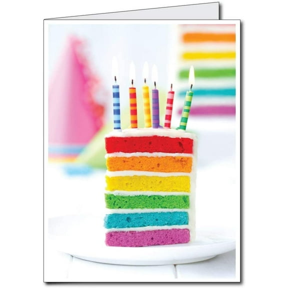 Victory Store 2'x3' Giant Rainbow Birthday Cake Birthday Card with Envelope