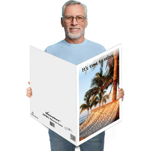 Victory Store 3-Foot Jumbo Greeting Cards: Giant Retirement Card (Relax Hammock), 24x36-Inch card with envelope