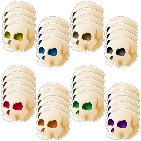 VictoryStore Halloween Skulls Yard Decorations Set, Set of 36 W/ 36 Short Stakes