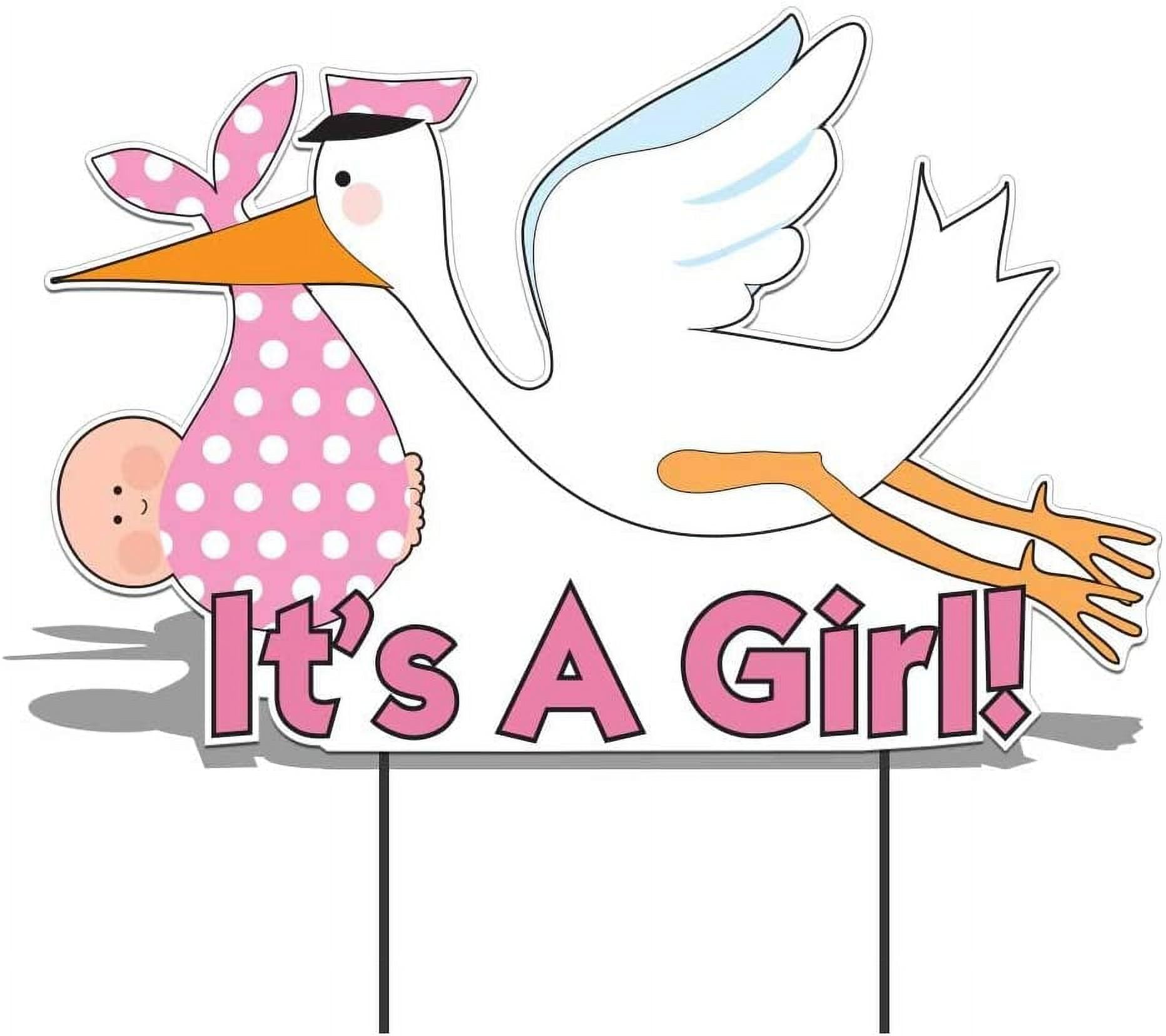 Victory Store "It's a Girl" 31.5” x 20” Baby Announcement Yard Signs (2 Count)