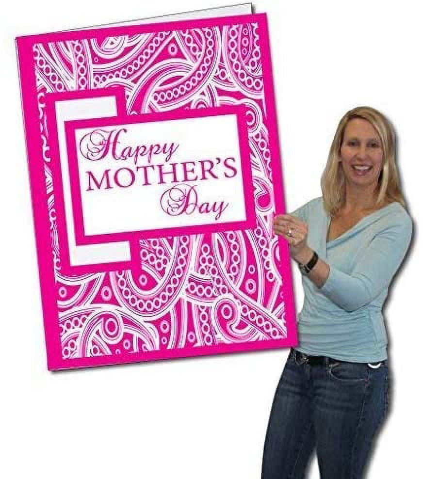 Victory Store Pink Paisley 2ft By 3ft Mother's Day Card