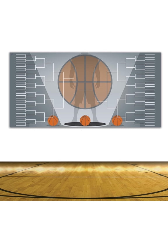 Plastic Basketball Tournament Bracket, 72x36 inches