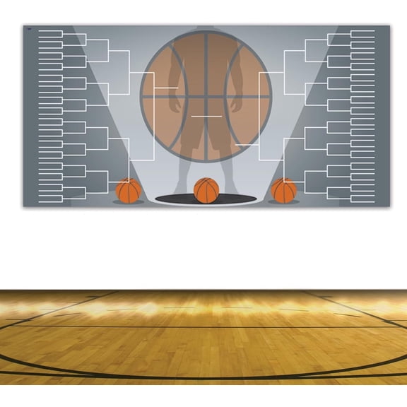 Victory Store Plastic Basketball Tournament Bracket, 72x36 inches