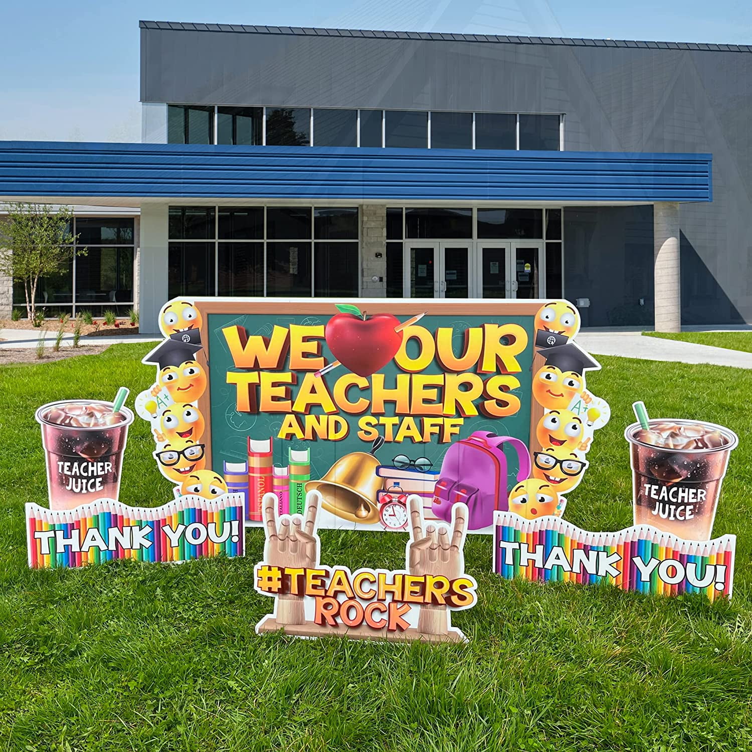 Victory Store We Love Our Teachers and Staff Appreciation Yard Sign Gift Set 23556