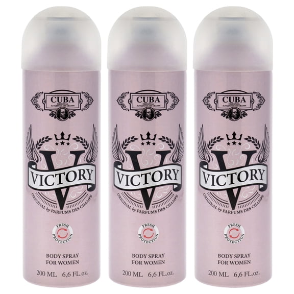 Victory by Cuba for Women - 6.6 oz Body Spray - Pack of 3