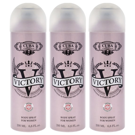 Victory by Cuba for Women - 6.6 oz Body Spray - Pack of 3
