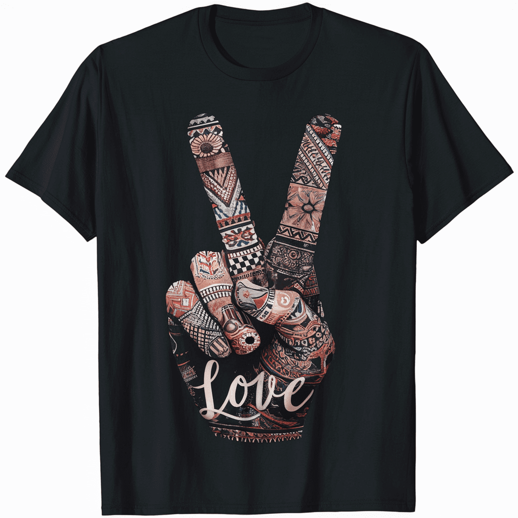 Victory Sign Peace Symbol T-Shirt For Men & Women Victory Sign Peace Symbol T-Shirt For Men & Women