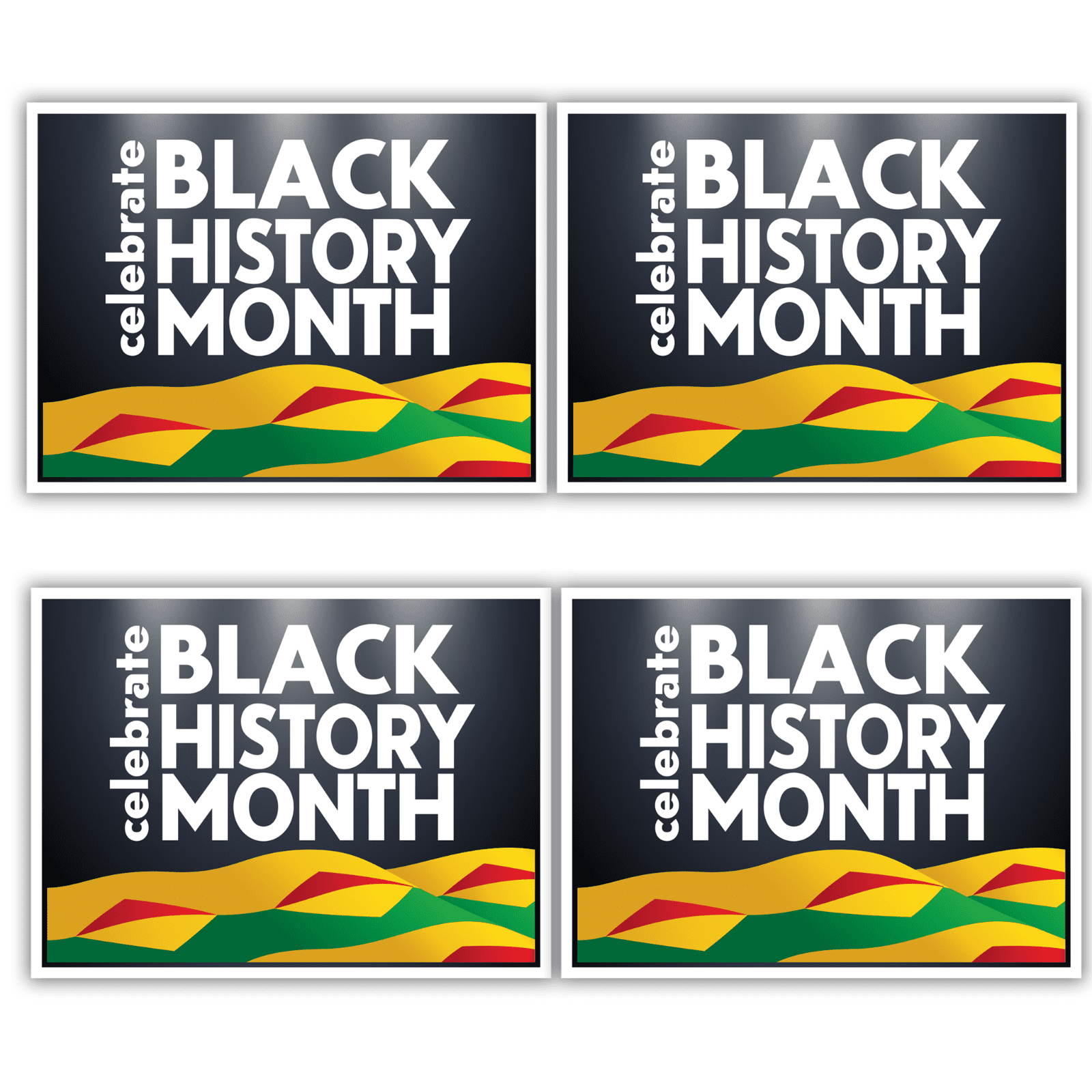 VictoryStore Celebrate Black History Month Yard Signs, Set of 4, 18"x24" 2-Sided Print, Includes Stakes