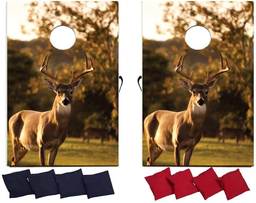 VictoryStore Llama Cornhole Game Set - 2 Wooden Boards & 8 Bean Bags, Foldable Outdoor Bag Toss Game