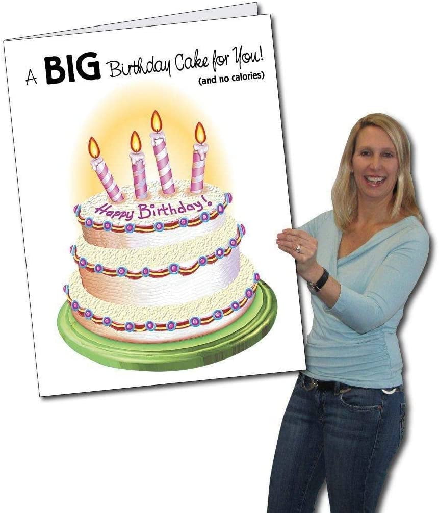 VictoryStore, Giant Birthday Card, Full Color BIrthday Cake Design, 3 Foot Card, Includes Jumbo Envelope, 12429