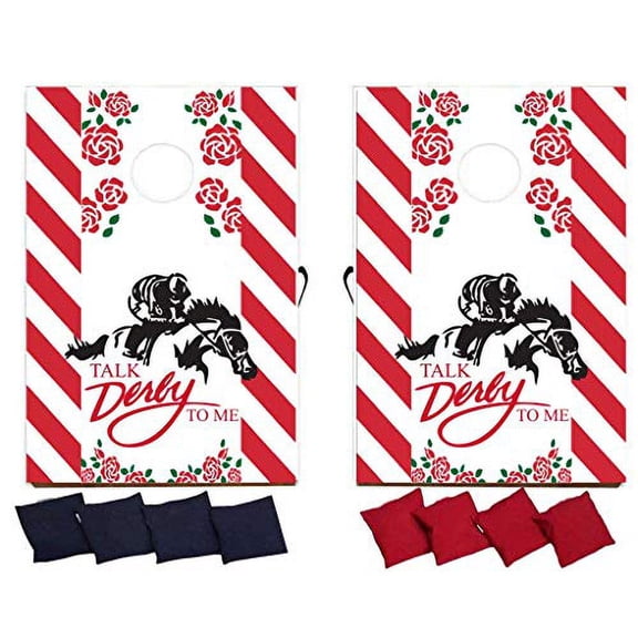 VictoryStore Horse Derby Party Supplies - Talk Derby to Me Cornhole Bean Bag Toss Tailgate Game Set