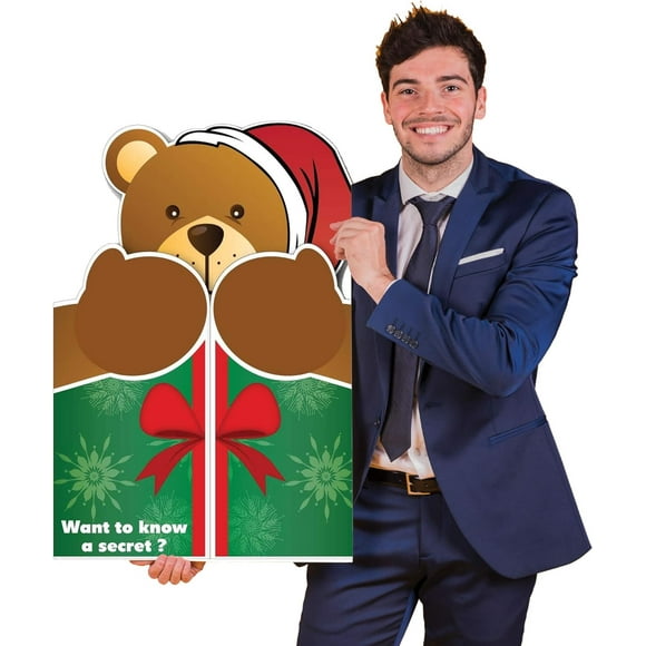 VictoryStore Jumbo Card 18 Inches x 24 Inches: Giant Christmas Cards Bear Hug Card with Envelope
