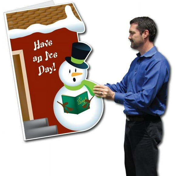 VictoryStore Jumbo Greeting Cards: 2 feet x 3 feet Giant Christmas Card Snowman with Envelope