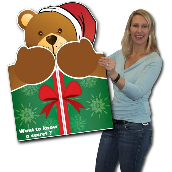 VictoryStore Jumbo Greeting Cards: Giant Christmas Cards, Bear Hug, 2 feet x 3 feet Card with Envelope