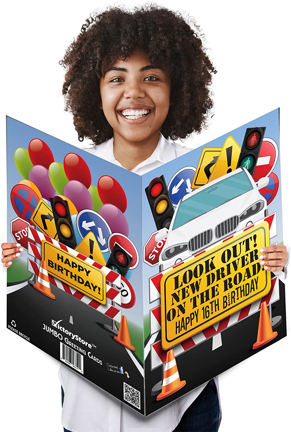VictoryStore Jumbo Happy 16th Birthday Card, 24" x 36"