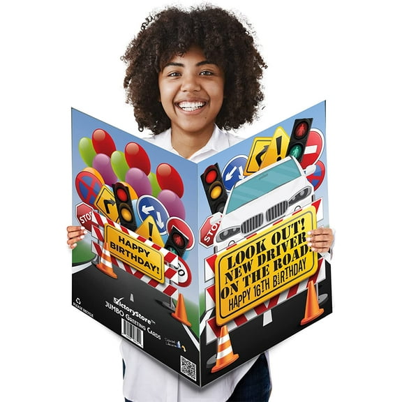 VictoryStore Jumbo Happy 16th Birthday Card, 24" x 36"
