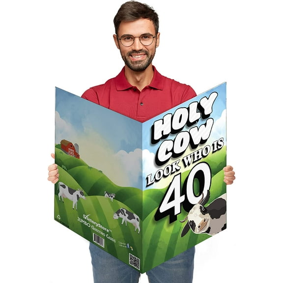 VictoryStore Jumbo Holy Cow Look Who Is 40 Birthday Card, 24" x 36"
