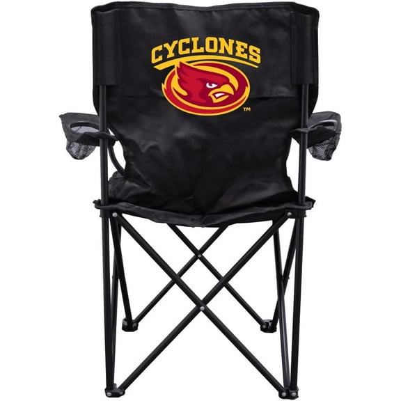 VictoryStore Outdoor Camping Chair - Iowa State University Cyclones Black Folding Camping Chair with Carry B
