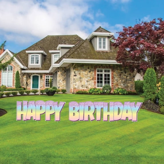 VictoryStore Rainbow Ombre Sparkle EZ Happy Birthday Display, Rainbow Ombre Glitter Easy Setup Birthday Decorations, 19878