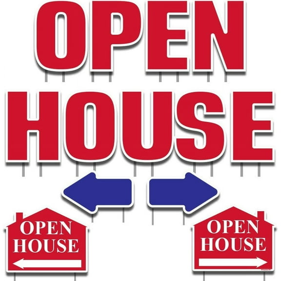 VictoryStore Realtor Yard Letters: Open House Yard Decoration Letters, Arrows and Open House Signs Includes 26 Stakes