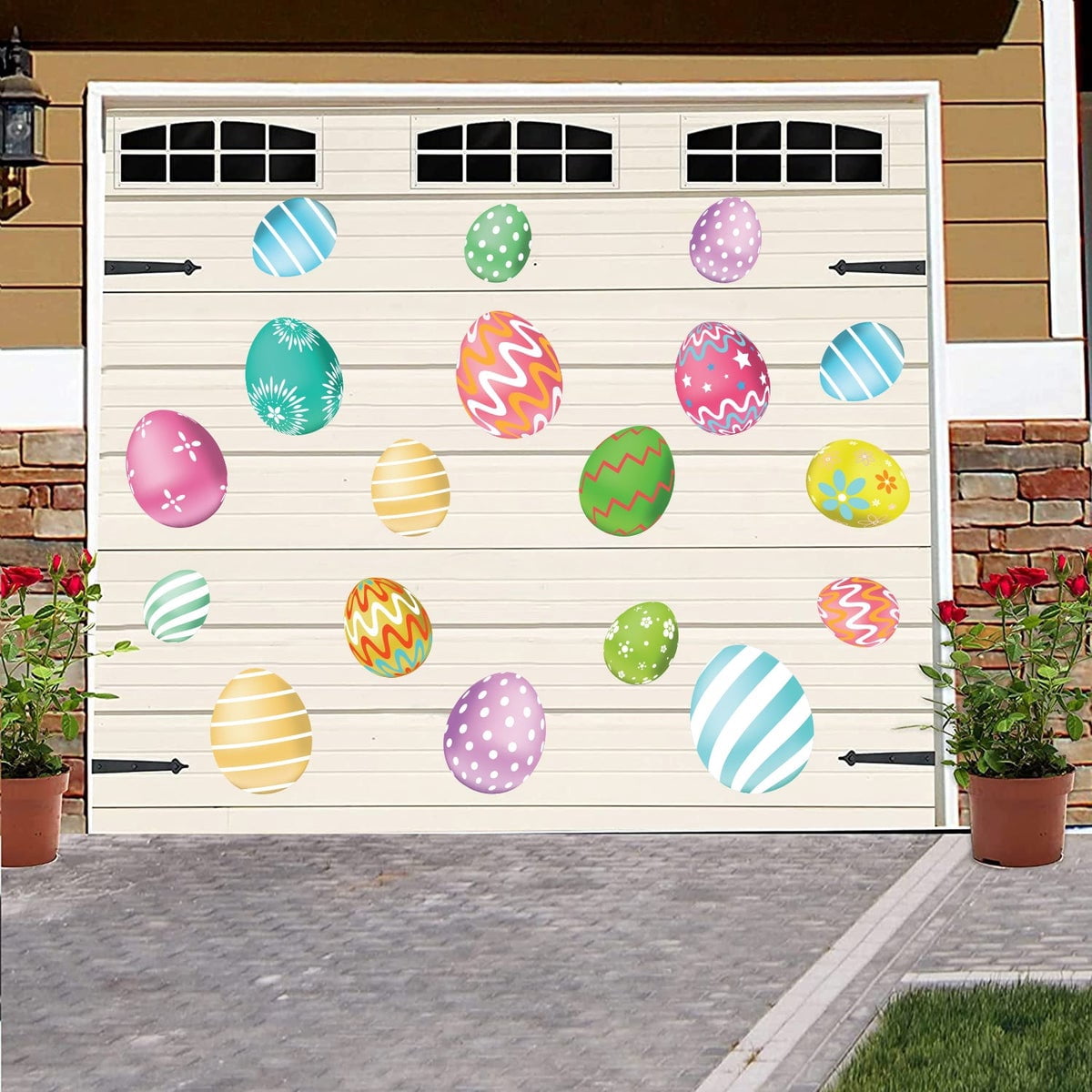Victorystore Easter Egg Garage Magnet Set, Indoor or Outdoor Easter Decorations, 18 Pieces, 20085