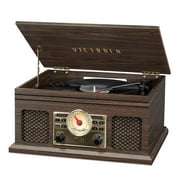 INNOVATIVE TECHNOLOGY Victrola 4-in-1 Nostalgic Bluetooth Record Player with 3-Speed Record Turntable and FM Radio