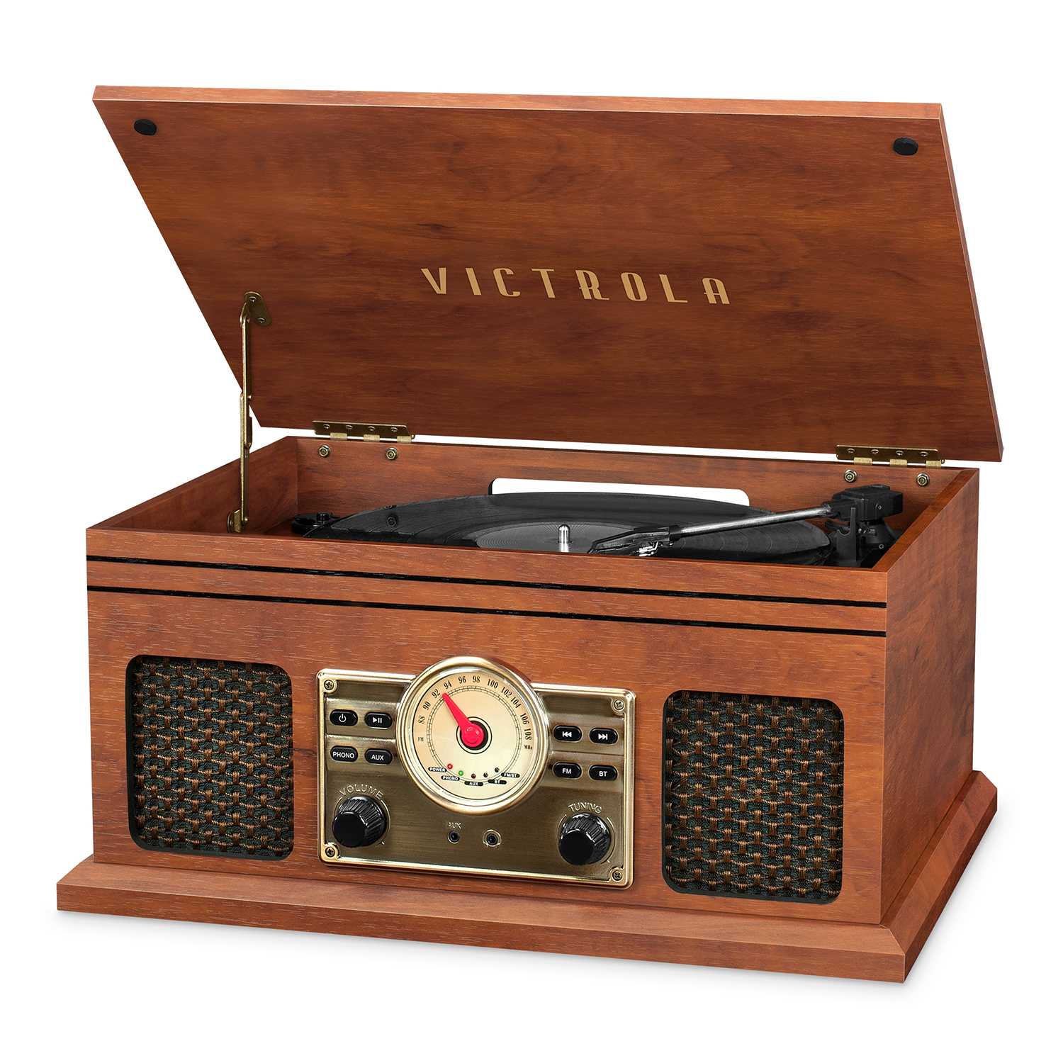 Victrola 4-in-1 Nostalgic Bluetooth Turntable with 3-Speed Record Player and FM Radio - image 1 of 4