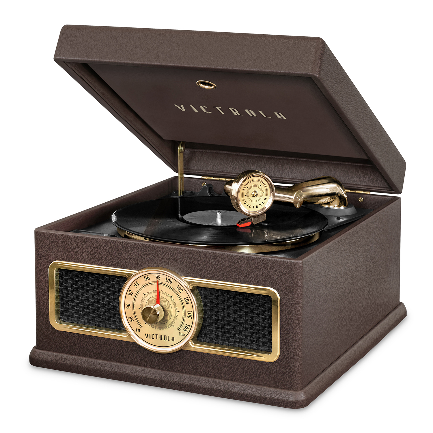 Victrola 5-in-1 Nostalgic Bluetooth Record Player with CD, Radio, Record Storage and 3-Speed Turntable - image 1 of 3