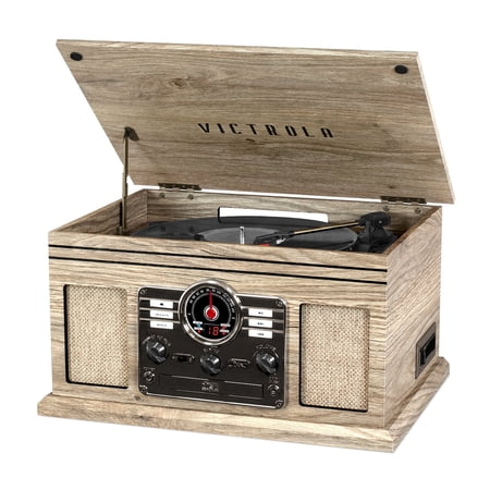 Victrola Quincy 6-in-1 Bluetooth Record Player (Farmhouse Oatmeal)