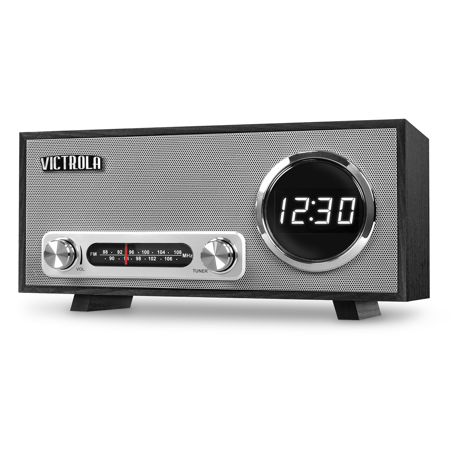 Victrola Bluetooth Digital Clock Stereo with FM Radio and USB Charging