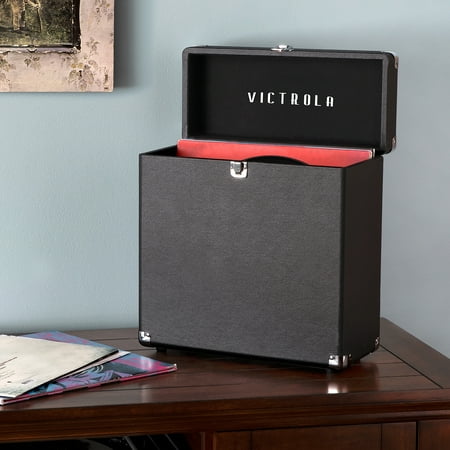 Victrola - Storage Case for Vinyl Turntable Records - Black