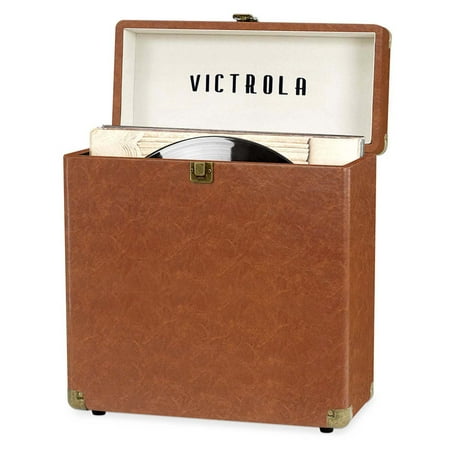 Victrola - Storage Case for Vinyl Turntable Records - Brown