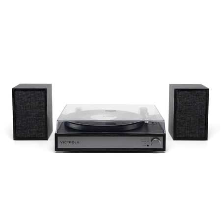 Victrola Harmony Bluetooth Turntable System with Speakers, Black
