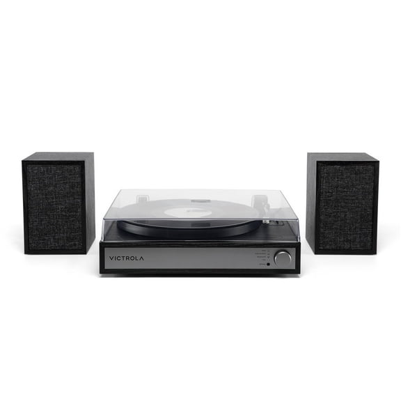 Victrola Harmony Bluetooth Turntable System with Speakers, Black