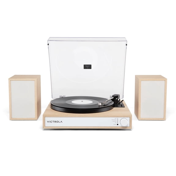 Victrola Harmony Bluetooth Turntable System with Speakers, Natural