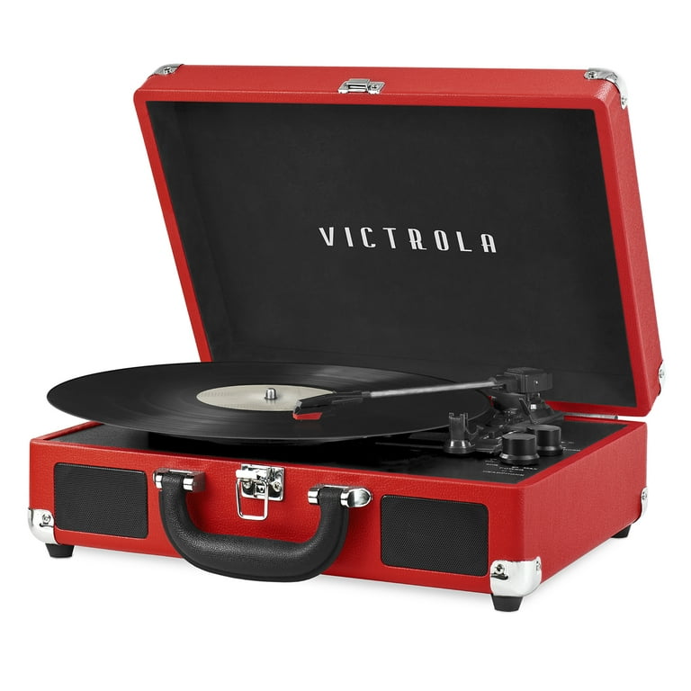 Victrola Bluetooth Portable Suitcase Record Player, 3-speed