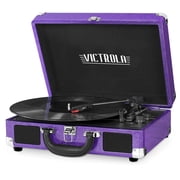 Victrola Journey Bluetooth Suitcase Record Player with 3 - سرعة القرص الدوار