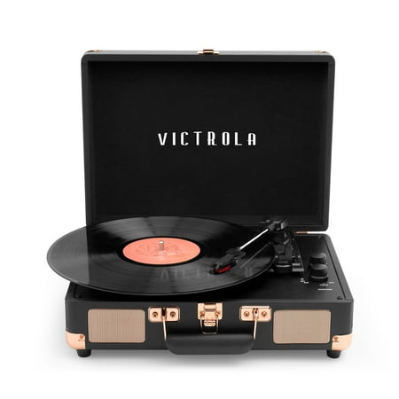 Victrola Journey Bluetooth Suitcase Record Player with 3-speed Turntable - Black