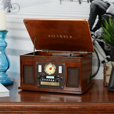 Victrola - Navigator 8-in-1 Classic Bluetooth Record Player with Turntable - Espresso