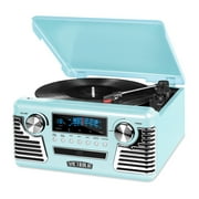 Victrola Retro Record Player with Bluetooth and 3-Speed Turntable, Turquoise