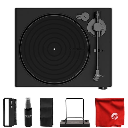 Victrola Stream Onyx Turntable Bundle with Victrola Cleaning Kit and Microfiber